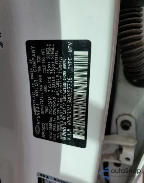 2021 Hyundai Tucson Limited из США, поврежденный, VIN KM8J33AL6MU357716